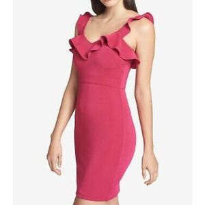 Guess bodycon ruffled dress cocktail night